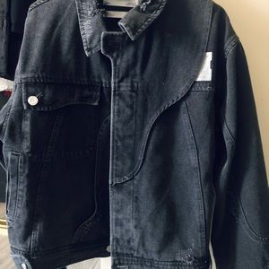 C2H4 filtered reality distressing denim jacket